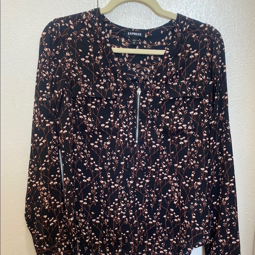 Express Black Floral Women's Top